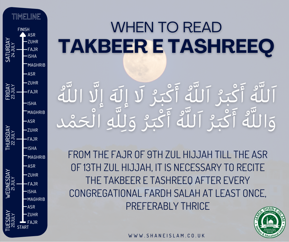 When To Read Takbeer E Tashreeq – JAMIA SHAN-E-ISLAM